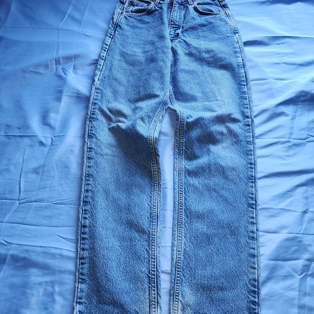 VTG CARHARTT B21 DST MEN'S FLANNEL-LINED DENIM BLUE JEANS SIZE 30/34 IS USED